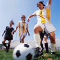 Girls playing soccer